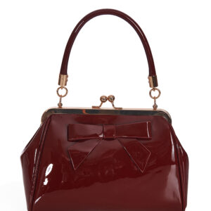 Bolso California Night *Banned* en charon granate, con lazo y cierre metálico, forro satinado. Correa ajustable para colgar El color puede variar según el lote de producción.