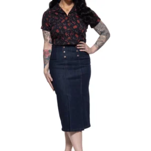 Falda lápiz 'June' en denim